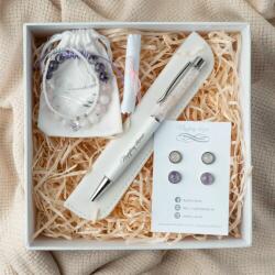 Napfény ékszer Rózsakvarc-ametiszt-holdkő nőiesség támogató, harmonizáló nagy ajándékbox