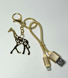 Arany színű Kulcstartó & USB Töltő Zsiráf (R441)