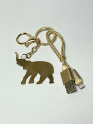  Arany színű Kulcstartó & USB Töltő Elefánt (R441_)