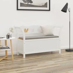 vidaXL Bancă, alb, 107x45x75, 5 cm, lemn masiv de brad (351774)