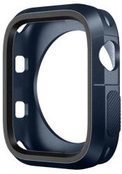 Phoner Twin Apple Watch szilikon tok, 45mm, éjkék/szürke - speedshop