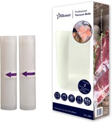 STARCREST Set 2 role folie profesionala pentru vidat STARCREST VRL-2850, 28 x 500 cm, rezistente, reutilizabile, sous vide, lavabile in masina de spalat, fara BPA, transparent (VRL-2850) - biasicom