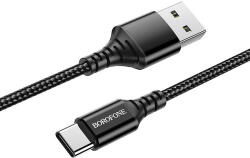 BOROFONE USB la USB Type-C BX54 Ultra bright, 1 m, 2.4A, Negru (cb/Bor/TypC/BX54/1m/n/bl) - pcone
