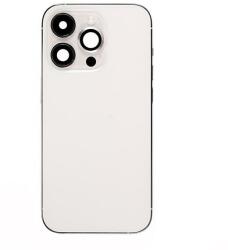  tel-szalk-1929703392 Apple iPhone 14 Pro Max A2893/A2896/A2895/A2894 Európai verzió ezüst Középső keret, hátlap, hátsó kamera lencse, oldalsó gombok SIM kártya tálca (tel-szalk-1929703392)