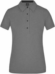 James & Nicholson (Daiber) Elegáns női galléros póló JN969 - Világosszürke melírozott / fekete | 2XL (1-JN969-1782961288)