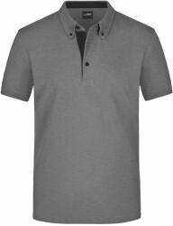 James & Nicholson (Daiber) Elegáns férfi galléros póló JN964 - Világosszürke melírozott / fekete | 3XL (1-JN964-1782961283)