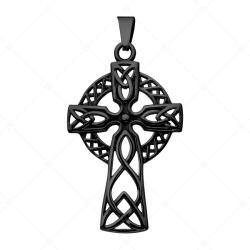 BALCANO - Celtic Cross / Kelta kereszt nemesacél medál fekete PVD bevonattal