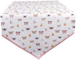 Clayre & Eef Traversa bumbac Fluturasi 50x160 cm (BPD65) Fata de masa