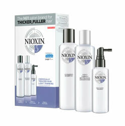 Nioxin - Set pentru par normal spre aspru cu aspect subtiat Nioxin System 5, Sampon 150 ml + Balsam 150 ml + Tratament 50 ml
