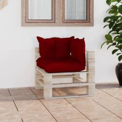 vidaXL Canapea de grădină din paleți, colțar, cu perne, lemn de pin (3066063)