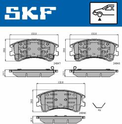 SKF set placute frana, frana disc SKF VKBP 80421 A