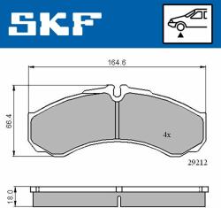 SKF set placute frana, frana disc SKF VKBP 80507