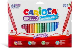 CARIOCA super lavabila, cu 2 capete, varf subtire/gros, 24 culori/cutie, CARIOCA Birello (CA-42758)