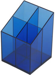 Bluering Írószertartó 4 rekeszes négyszögletű műanyag, Bluering® transzparens kék (41037A) - tobuy