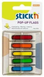 Stick'n Film index autoadeziv 45 x 12mm, 5 x 30file/set, cu dispenser, Stick"n Pop-up - 5 culori neon (HO-26003)