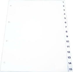 Optima Index plastic gri, numeric 1-10, A4, 120 microni, Optima (OP-410 ZA)