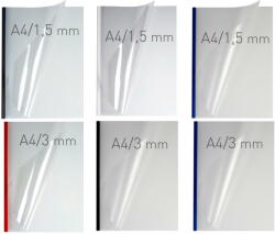 Opus Coperti plastic PVC cu sina metalica 7mm, OPUS Easy Open - transparent mat/albastru (OP-ECA4DHM7NIE40)