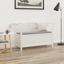 vidaXL Bancă, alb, 107x45x75, 5 cm, lemn masiv de brad (351773)
