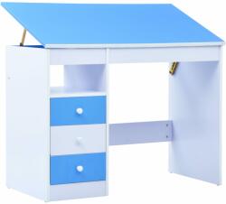 vidaXL Birou de studiu & desenat pentru copii rabatabil albastru & alb (287446)