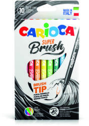 CARIOCA Carioca, varf flexibil - 1-6mm (tip pensula), 10 culori/cutie, CARIOCA Super Brush (CA-42937)