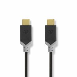 Nedis USB kábel | USB 3.2 Gen 1 | USB-C Dugasz | USB-C Dugasz | 4K@60Hz | 5 Gbps | Nikkelezett | 1.00 m | Kerek | PVC | Antracit | Ablakos Doboz (CCBW64700AT10)