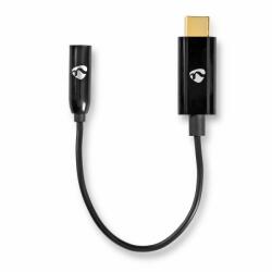 Nedis USB-C Adapter | USB 3.2 Gen 1 | USB-C Dugasz | 3.5 mm Aljzat | 0.15 m | Kerek | Nikkelezett | PVC | Fekete | Doboz (CCBW65950BK015)