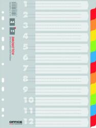 Office Products Separatoare carton color, A4, 170g/mp, 12 culori/set, Office Products (OF-21071221-99) - vexio