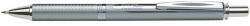 Pentel Zseléstoll, 0, 35 mm, nyomógombos, ezüst tolltest, PENTEL "EnerGel BL-407" fekete, ajándék kék tollbetéttel (PENBL407) - iroda24