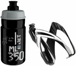 Elite CEO Bottle Cage + Jet Bottle Kit Black Glossy/Black Grey 350 ml Palack