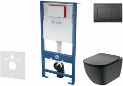 kielle Genesis - Set pentru montare încastrată, toaletă Tesi și capac softclose, Aquablade, clapetă Gemini III, negru mat SANI11AD5500 (SANI11AD5500)