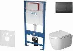 kielle Genesis - Set pentru montare încastrată, toaletă ME by Starck și capac softclose, clapetă Gemini III, negru mat SANI11AP5100 (SANI11AP5100)