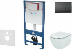 kielle Genesis - Set pentru montare încastrată, toaletă Tesi și capac softclose, Aquablade, clapetă Gemini III, negru mat SANI11AD5100 (SANI11AD5100)