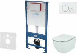 kielle Genesis - Set pentru montare încastrată, toaletă Tesi și capac softclose, clapetă Gemini II, alb lucios/crom SANI11AD3103 (SANI11AD3103)