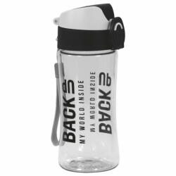 DERFORM Sticla apă copii, recipient plastic 400ml, BackUp, transparent, negru-gri