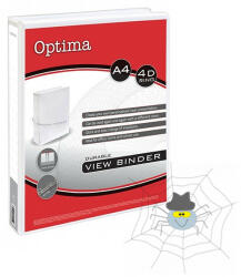 Optima Gyűrűskönyv OPTIMA panorámás A/4 4gyűrű 25mm fehér - spidershop