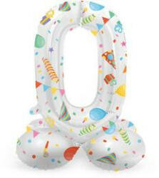 Folat Talpas számos lufi 14" (35cm) fólia szám, számjegy, 0 csak levegővel tölthető, Joyful (LUFI194676)