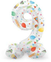 Folat Talpas számos lufi 14" (35cm) fólia szám, számjegy, 9 csak levegővel tölthető, Joyful (LUFI796528)