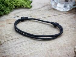 R. M. ékszer Szerencsehozó fekete paracord gyerek karkötő (12828RMGY)