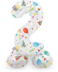 Folat Talpas számos lufi 14" (35cm) fólia szám, számjegy, 2 csak levegővel tölthető, Joyful (LUFI935054)