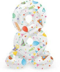 Folat Talpas számos lufi 14" (35cm) fólia szám, számjegy, 8 csak levegővel tölthető, Joyful (LUFI772478)