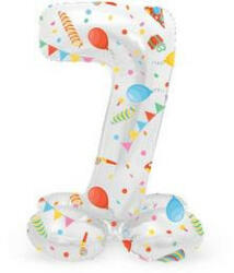Folat Talpas számos lufi 14" (35cm) fólia szám, számjegy, 7 levegővel tölthető, Joyful (LUFI104440)