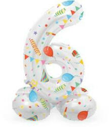 Folat Talpas számos lufi 14" (35cm) fólia szám, számjegy, 6 csak levegővel tölthető, Joyful (LUFI720965)