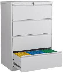 Plus Mobilier Clasificator metalic Premium Asamblat Dublu 4 sertare 900x450x1325 mm (LxlxH) model 2, PLUS+ gri Clasificator metalic 4 4 90-100 dosare suspendabile 20 20 kg 900x600x1325 (61004145) Dulap arhivare