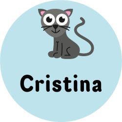 Mama Etichete Etichete pentru haine copii școală și grădiniță, Pisică (48 buc. )
