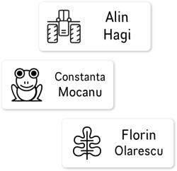 Mama Etichete Autocolante universale alb-negru cu nume pentru copii - etichetare haine și rechizite școlare (90 buc. )