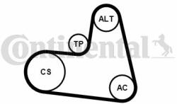 Continental Ctam Set curea transmisie cu caneluri CONTINENTAL CTAM 6PK1217K1 - piesa-auto