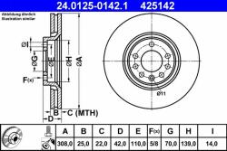ATE Disc frana ATE 24.0125-0142.1 - piesa-auto