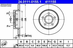 ATE Disc frana ATE 24.0111-0155.1 - piesa-auto