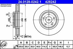 ATE Disc frana ATE 24.0128-0242.1 - piesa-auto