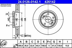 ATE Disc frana ATE 24.0126-0142.1 - piesa-auto